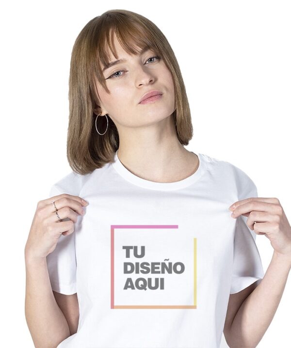 Playera blanca básica juvenil para mujer